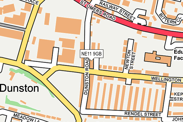 NE11 9GB map - OS OpenMap – Local (Ordnance Survey)