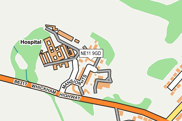 NE11 9GD map - OS OpenMap – Local (Ordnance Survey)