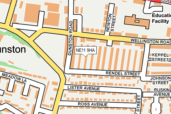 NE11 9HA map - OS OpenMap – Local (Ordnance Survey)