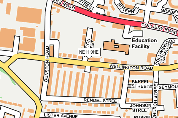 NE11 9HE map - OS OpenMap – Local (Ordnance Survey)