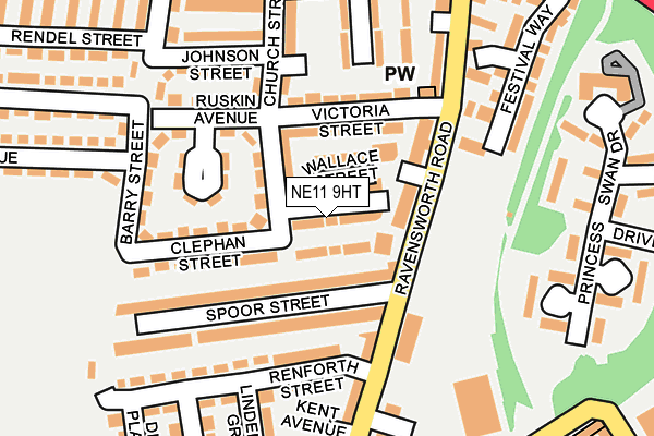 NE11 9HT map - OS OpenMap – Local (Ordnance Survey)