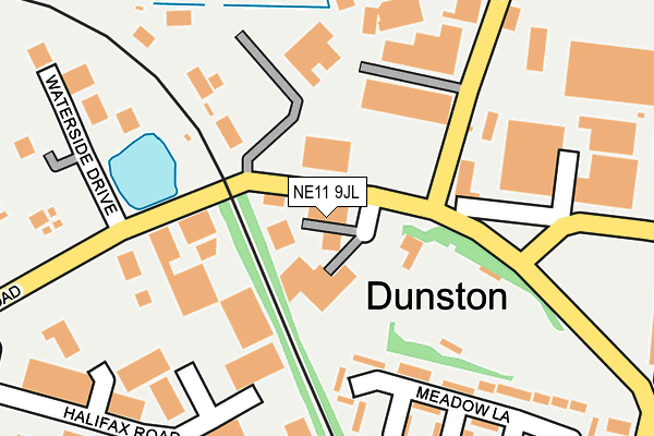 NE11 9JL map - OS OpenMap – Local (Ordnance Survey)