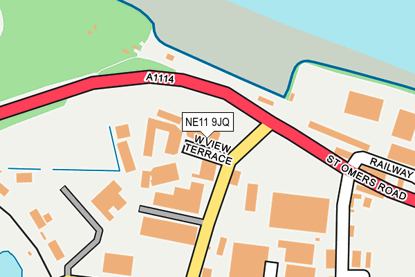 NE11 9JQ map - OS OpenMap – Local (Ordnance Survey)
