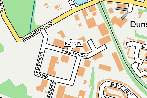 NE11 9JW map - OS OpenMap – Local (Ordnance Survey)