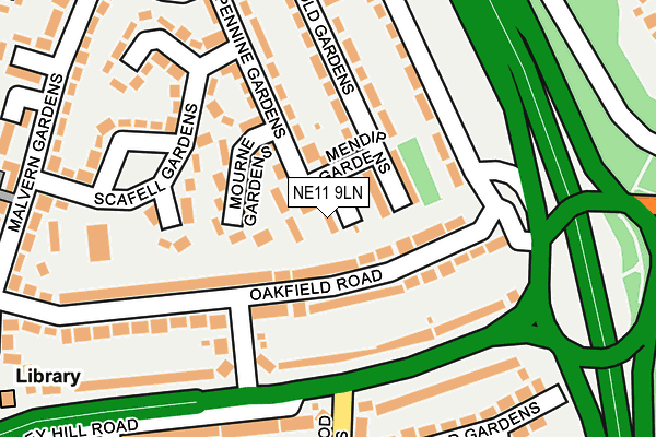 NE11 9LN map - OS OpenMap – Local (Ordnance Survey)