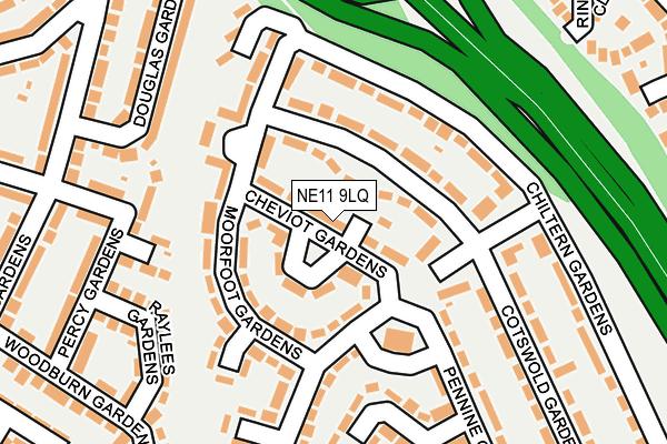 NE11 9LQ map - OS OpenMap – Local (Ordnance Survey)