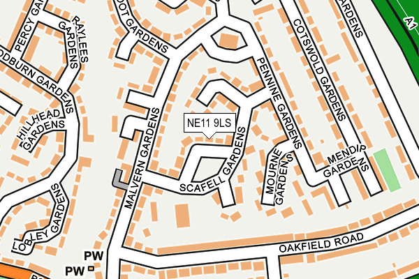 NE11 9LS map - OS OpenMap – Local (Ordnance Survey)