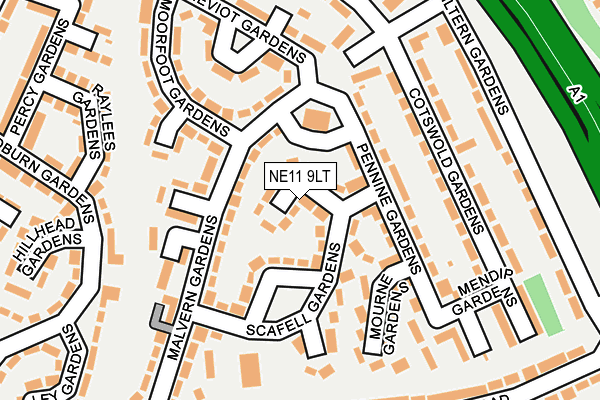 NE11 9LT map - OS OpenMap – Local (Ordnance Survey)