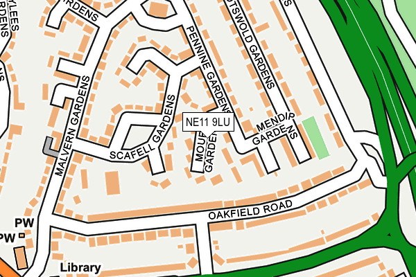 NE11 9LU map - OS OpenMap – Local (Ordnance Survey)
