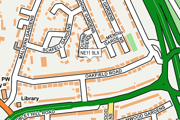 NE11 9LX map - OS OpenMap – Local (Ordnance Survey)