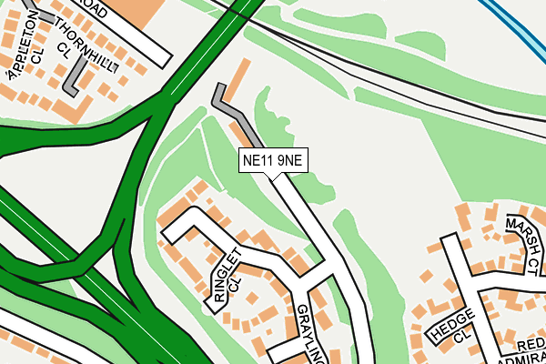 NE11 9NE map - OS OpenMap – Local (Ordnance Survey)