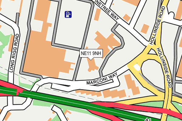 NE11 9NH map - OS OpenMap – Local (Ordnance Survey)