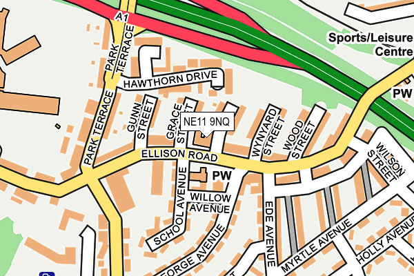 NE11 9NQ map - OS OpenMap – Local (Ordnance Survey)