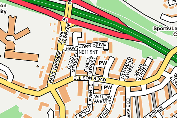 NE11 9NT map - OS OpenMap – Local (Ordnance Survey)