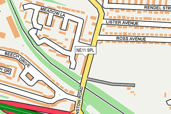 NE11 9PL map - OS OpenMap – Local (Ordnance Survey)