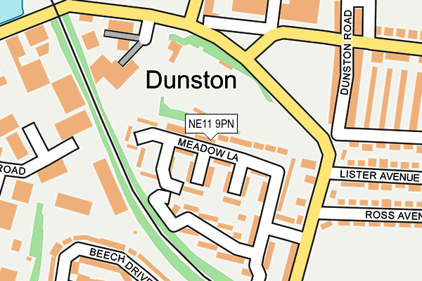 NE11 9PN map - OS OpenMap – Local (Ordnance Survey)