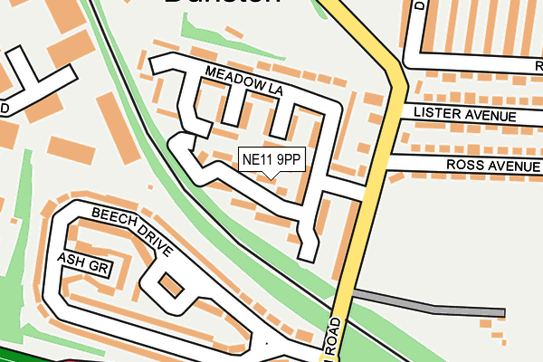 NE11 9PP map - OS OpenMap – Local (Ordnance Survey)