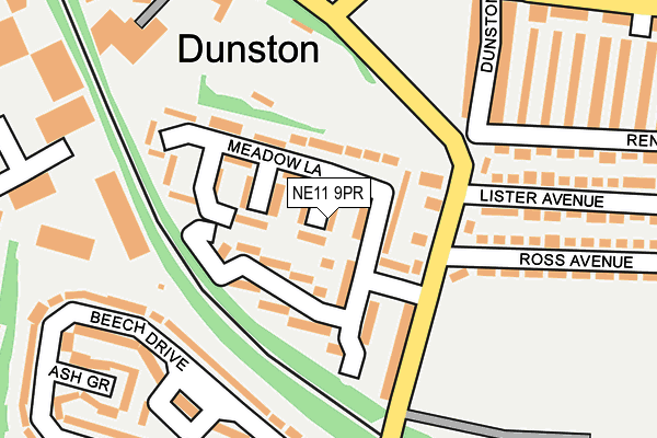 NE11 9PR map - OS OpenMap – Local (Ordnance Survey)