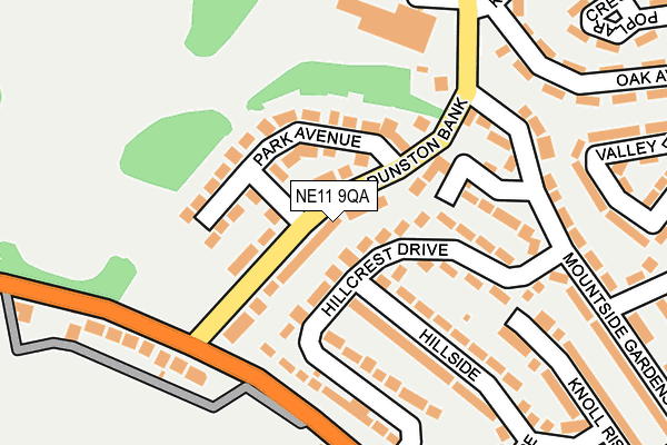 NE11 9QA map - OS OpenMap – Local (Ordnance Survey)