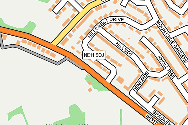 NE11 9QJ map - OS OpenMap – Local (Ordnance Survey)