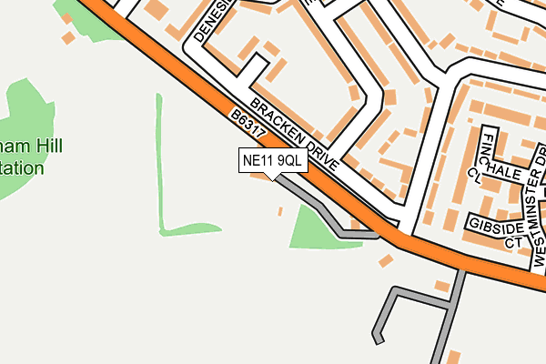 NE11 9QL map - OS OpenMap – Local (Ordnance Survey)