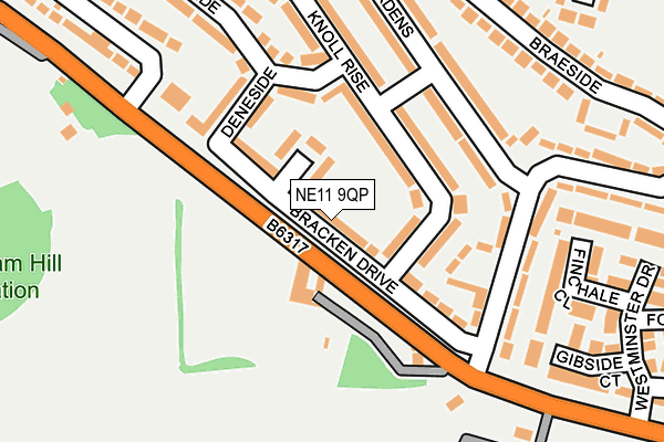 NE11 9QP map - OS OpenMap – Local (Ordnance Survey)