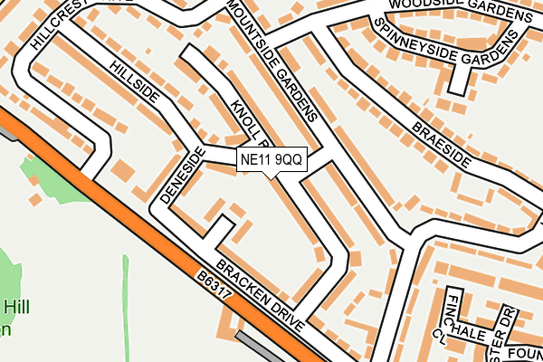 NE11 9QQ map - OS OpenMap – Local (Ordnance Survey)