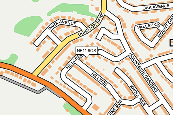 NE11 9QS map - OS OpenMap – Local (Ordnance Survey)