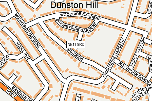 NE11 9RD map - OS OpenMap – Local (Ordnance Survey)