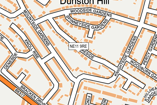 NE11 9RE map - OS OpenMap – Local (Ordnance Survey)