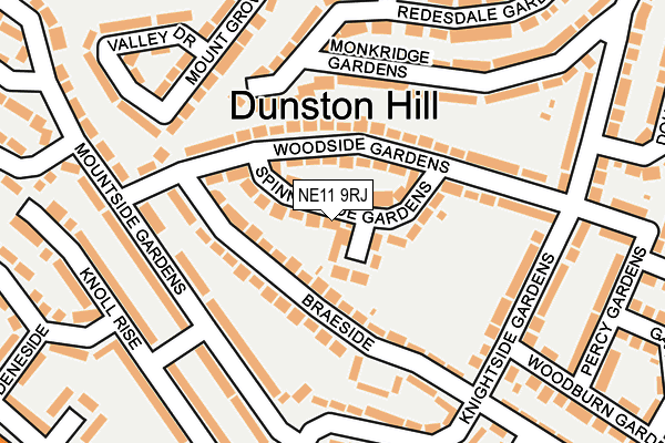 NE11 9RJ map - OS OpenMap – Local (Ordnance Survey)