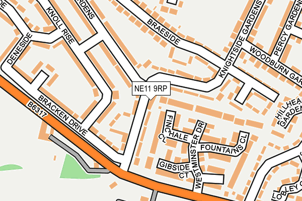 NE11 9RP map - OS OpenMap – Local (Ordnance Survey)