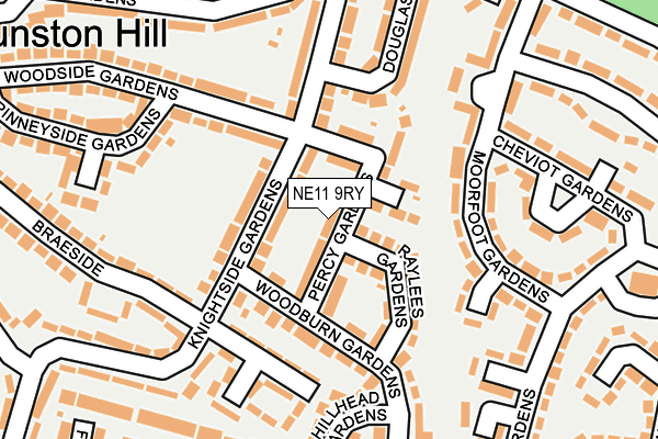 NE11 9RY map - OS OpenMap – Local (Ordnance Survey)