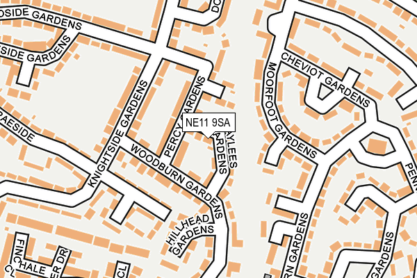 NE11 9SA map - OS OpenMap – Local (Ordnance Survey)