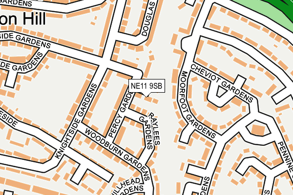 NE11 9SB map - OS OpenMap – Local (Ordnance Survey)