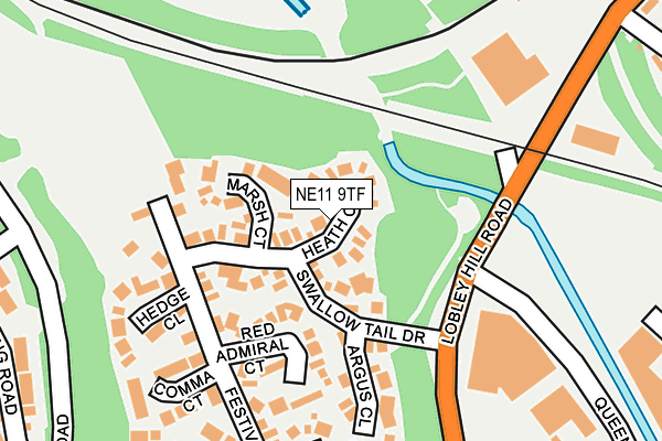 NE11 9TF map - OS OpenMap – Local (Ordnance Survey)