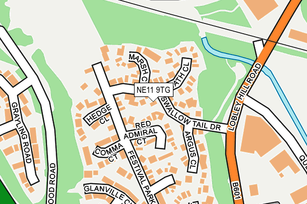 NE11 9TG map - OS OpenMap – Local (Ordnance Survey)