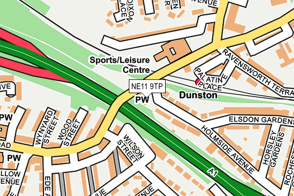 NE11 9TP map - OS OpenMap – Local (Ordnance Survey)