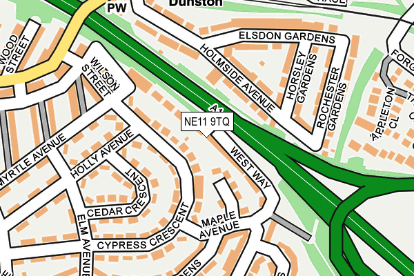 NE11 9TQ map - OS OpenMap – Local (Ordnance Survey)