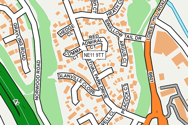 NE11 9TT map - OS OpenMap – Local (Ordnance Survey)