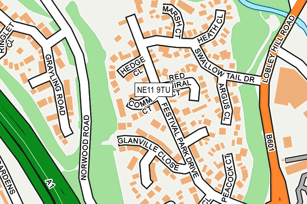 NE11 9TU map - OS OpenMap – Local (Ordnance Survey)