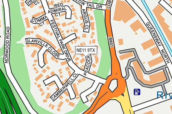 NE11 9TX map - OS OpenMap – Local (Ordnance Survey)