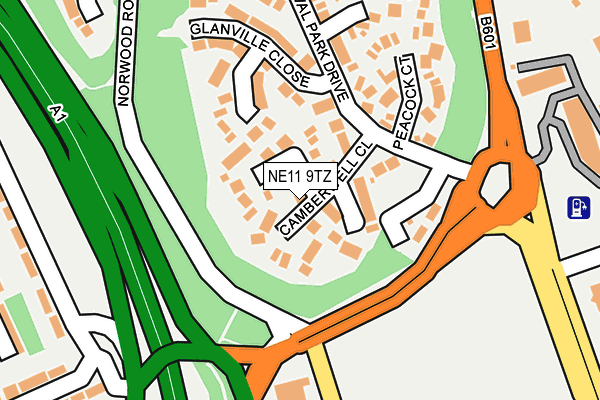 NE11 9TZ map - OS OpenMap – Local (Ordnance Survey)