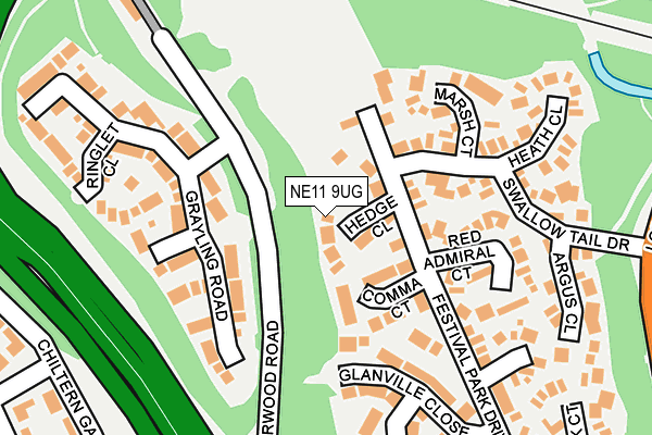 NE11 9UG map - OS OpenMap – Local (Ordnance Survey)
