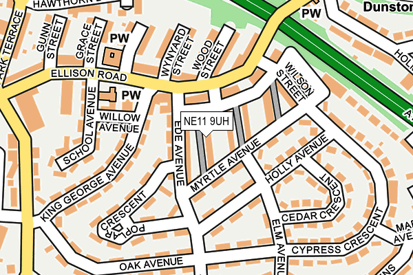 NE11 9UH map - OS OpenMap – Local (Ordnance Survey)