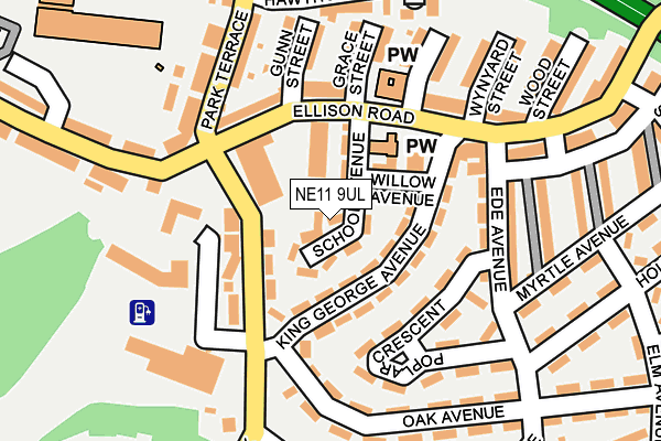 NE11 9UL map - OS OpenMap – Local (Ordnance Survey)