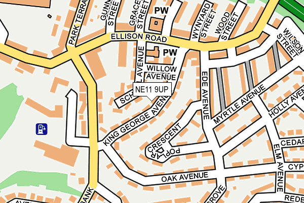 NE11 9UP map - OS OpenMap – Local (Ordnance Survey)