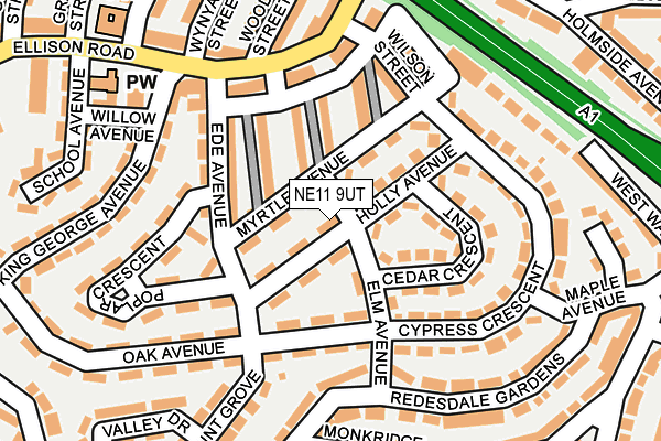 NE11 9UT map - OS OpenMap – Local (Ordnance Survey)