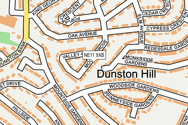NE11 9XB map - OS OpenMap – Local (Ordnance Survey)