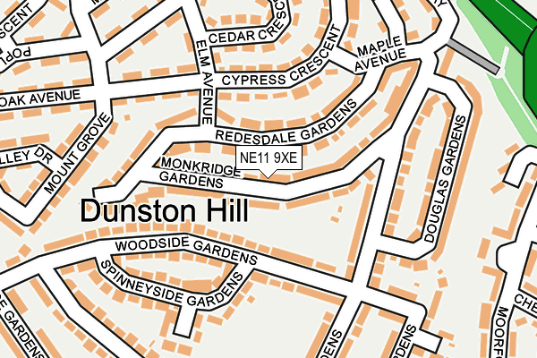 NE11 9XE map - OS OpenMap – Local (Ordnance Survey)